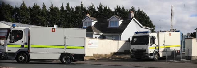 A security alert was sparked on Thursday morning when a suspect object was found inside the Ballycastle PSNI Station on Ramoan Road in the town. PIC BY STEVEN MCAULEY