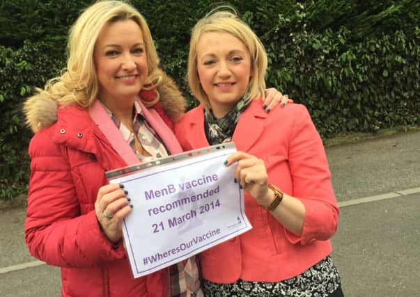 Lana Wells-Gant and Jo-Anne Dobson MLA supporting the petition to introduce the life-saving Meningitis B Vaccine.