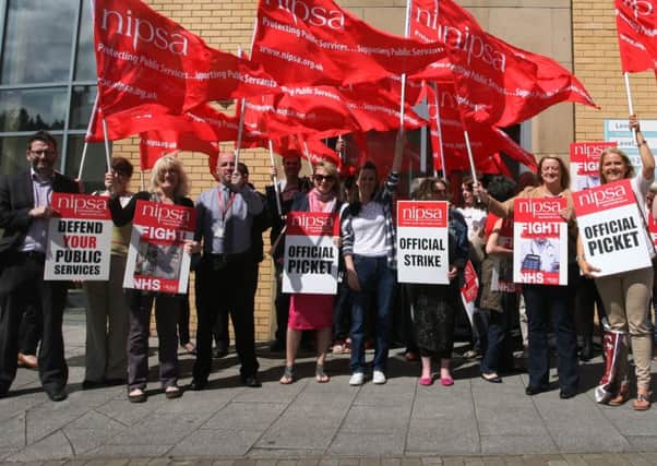 NIPSA members on strike for public services