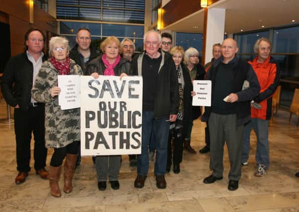 Ratepayers who protested at Cloonavin on Monday night.