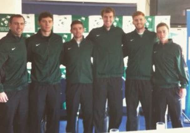 Peter Bothwell (far right), with the Ireland Davis Cup team.
