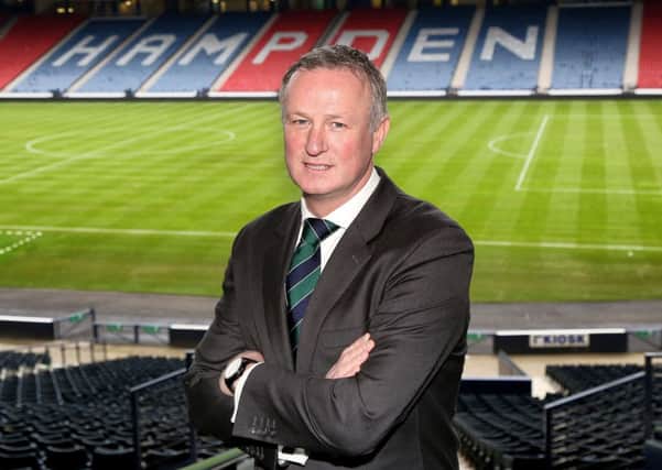 Northern Ireland Manager Michael O'Neill at Monday's squad announcement at Hampden Park, Glasgow. Picture by Darren Kidd/PresssEye