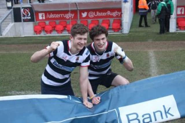 The two try scorers Ben Finlay and Philip Hylands.