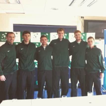 Peter Bothwell (far right), with the Ireland Davis Cup team.