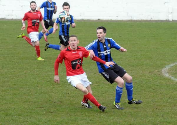 Action from Larne's 4-1 win over Armagh at Inver Park. INLT 11-224-AM