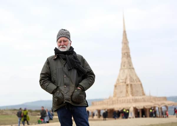 Artist David Best at 'Temple' on Kelly's Field on the Corrody Road. Photo Lorcan Doherty Press Eye