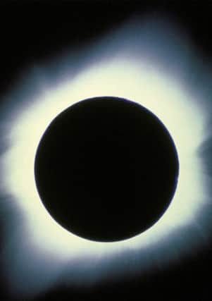 A complete solar eclipse.