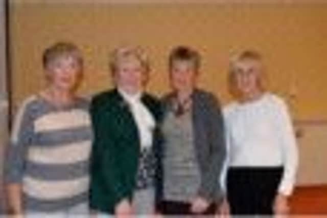 Lady Captain Margaret Boyd with Ena Roulston, Liz Finlay and Doreen Green.