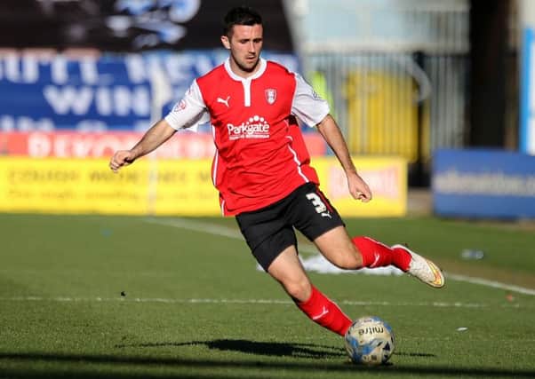 Defender Daniel Lafferty carries the ball forward on his debut for Rotherham United. Picture by Paul Wickson