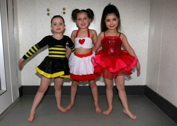 Emela Russell, Georgie Kesson and Lara Cimic who took part in the Ballymena Festival of Modern Dance. INBT12-205AC