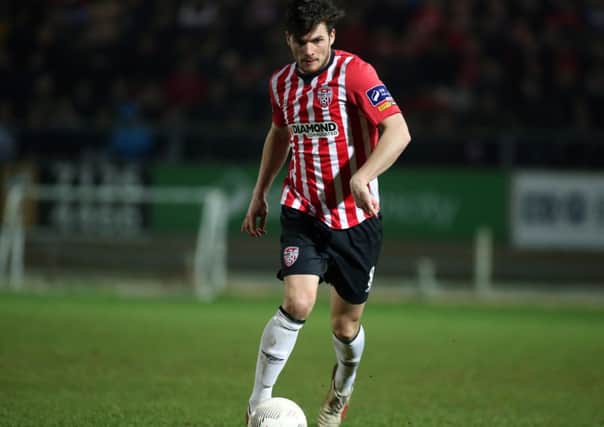 Derry City midfielder Philip Lowry scored his first goal of the season, at the Showgrounds. Pictured by Photo Lorcan Doherty/Presseye.com