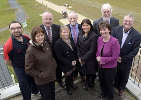 Pictured at the official opening of Stramore Park Way are DRAP Vice Chair David Kerr, Director of Leisure & Development Catriona Reagan, Vice Chair Leisure & Development Cllr Seamus Doyle, Cllr John Hanna, Vince McKevitt DARD, Countryside Officer Nuala Hamilton, Alan Wilson (Gilford Community Centre), Rural Project Development Officer Pamela Dempster and DARD Project Officer Lisa Clydesdale ©Edward Byrne Photography INBL1512-219EB