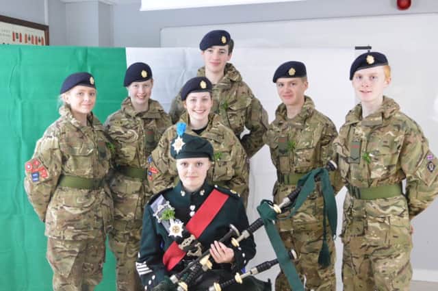 Army cadets from Ballymoney Detachment who attended the St Patrick's
Day parade. INBM13-15 S