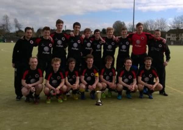 South Antrim Firsts celebrated winning the league and gaining promotion to the Premier League on Saturday.