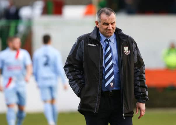 Ballymena manager Glenn Ferguson during Saturday evening's Irish Cup Semi Final against Portadown at the Oval. Picture: Press Eye.