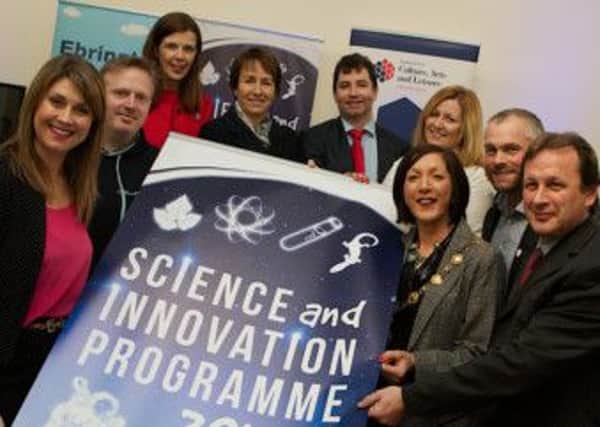 Mayor, Brenda Stevenson with funders and participants at the launch of the new Londonderry Science and Innovation programme.