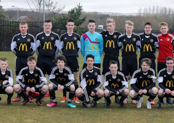 Carniny Youth U-15 team ready for their Saturday morning match against Lurgan Town at the Showgrounds. INBT 14-904H