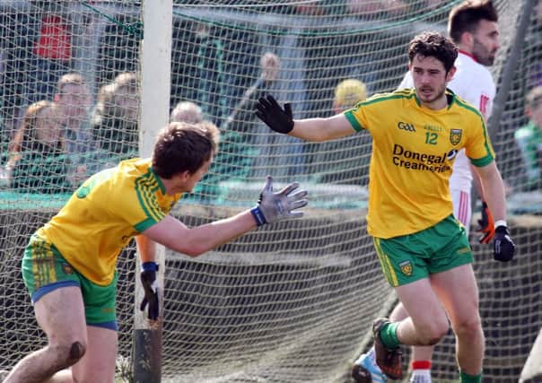 Donegal's Ryan McHugh celebrates his goal. Pic: Lorcan Doherty / Presseye.com