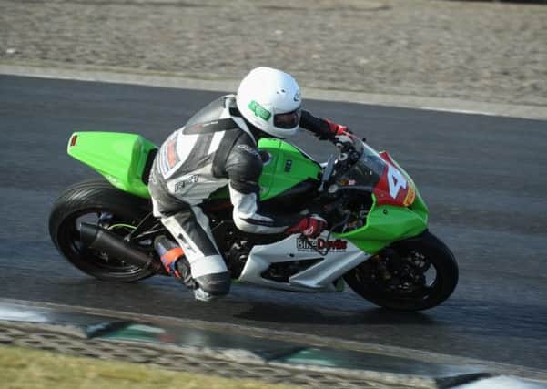 Gerard Kinghan grabbed a last lap win in the first Superbike race at Mondello Park. Picture: Roy Adams.