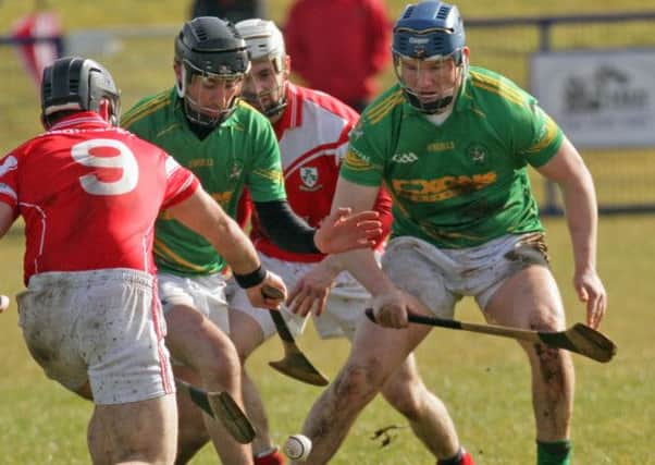 EYE BALL. Action from the McAuley Cup final between Loughguile and Dunloy on Sunday.INBM13-15 121SC.