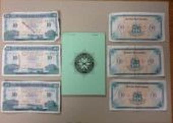Counterfeit currency seized by police in Larne at the weekend.  INLT 13-688-CON