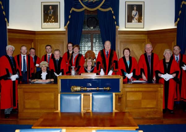 The last ever meeting of Carrickfergus Borough Council. INCT 13-047-GR