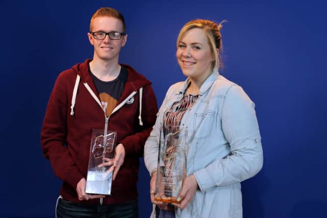 Richard Parke and Naomi Doherty, students at the Northern Regional College, won Royal Television Society awards in two separate categories at a special ceremony in Belfast last week. The awards are the student equivalent of a BAFTA. Both Richard and Naomi will take their television careers to the next level by studying in London next year and an RTS award is a highly prestigious addition to any young student`s CV.