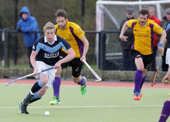 Action from the game between Lisnagarvey and Instonians, at Comber Road. US1513-510cd Picture: Cliff Donaldson