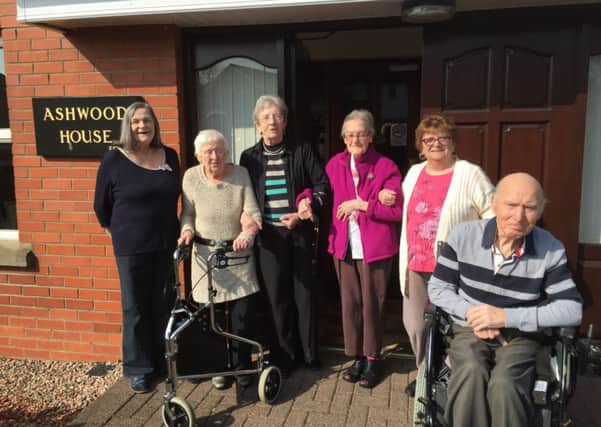 Residents of Ashwood House Nursing Home, which has been rated top in Northern Ireland. INNT-14-705-con