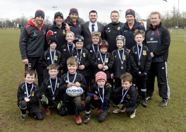 Ballymena Rugby Club celebrated their annual mini rugby festival on recently with Ulster players  Ian Humphreys, Luke Marshall and David Ryan in attendance.
 Picture: Press Eye.