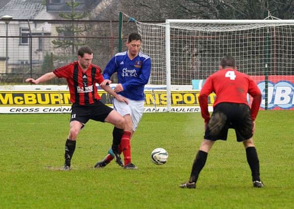 The O'Kane Cup final between Harryville Homers and Clough Rangers was abandoned due to a serious injury to Homers' David McWhirter.