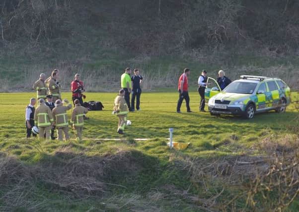 Emergency services were in attendance as a body of a man was found on the banks of the River Mourne near Strabane golf course.