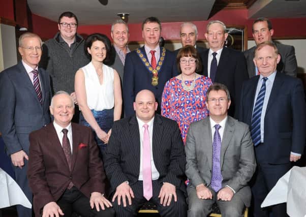 Councillors, MLA's, members and guests pictured at the Mid Ulster DUP dinner held in the Royal Hotel last Friday evening. INMM13-539.