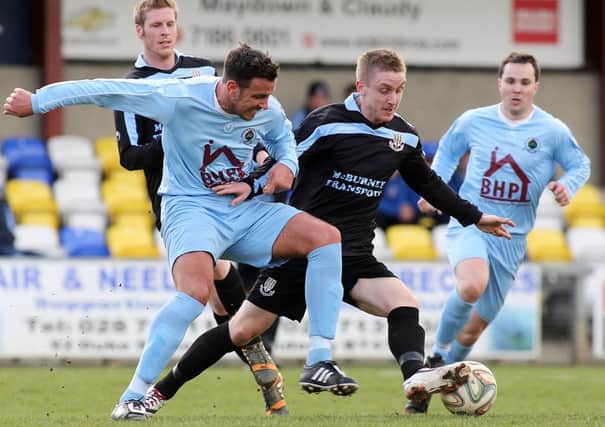 Alan Teggart scored Ballymena United's opening goal from the penalty spot in Saturday's win at Institute. Picture: Press Eye.