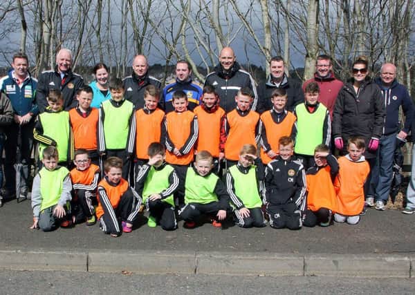 Carniny Youth U-10 players, coaches, parents and friends who took part in a fundraising sponsored walk on Saturday afternoon. INBT 16-913H