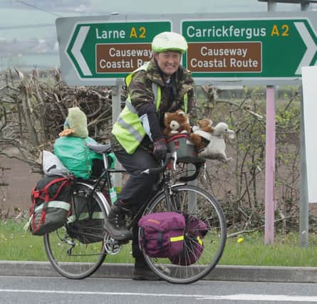 Gary Prescott making his way along the east Antrim coast this week. INCT  15-759-CON