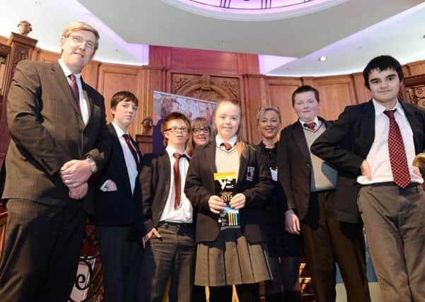 Lisneal College Young Enterprise group won the North West Team Award at the Young Enterprise competition, at Titanic Belfast at the end of  March. The team now go forward to compete against the five other regional winners for the Northern Ireland title on May 7, which will be at Belfast City Hall. Their company is called Candy Candles and they make decorated glass and tin candle holders mainly from recycled materials. Pictured from left are: John O'Dowd, Education Minister; Kyle Lynch; Ben Thompson; Carol Ann Smith, business advisor; Tori McNeill; Irene Prender, teacher; Richard Long and Callum Henson.