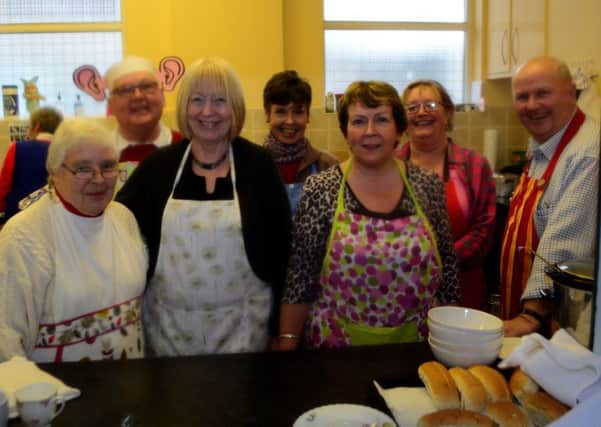 The hard working kitchen crew at St Patrick's Church Whitehead during the Lenten Lunches. INCT 09-001-GR