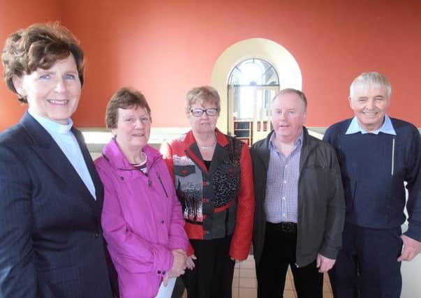 Pictured at the announcement of the 200th anniversary Flower Festival for Leckpatrick Parish Church are, from left Rev Irene Lyttle,  Sylvia Donnell, Vickie Forbes, Geoffrey Kelly and Derek Donnell.