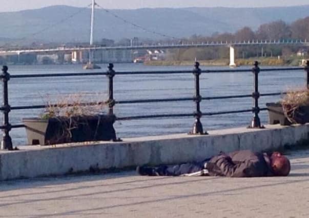 Homeless man at Queen's Quay