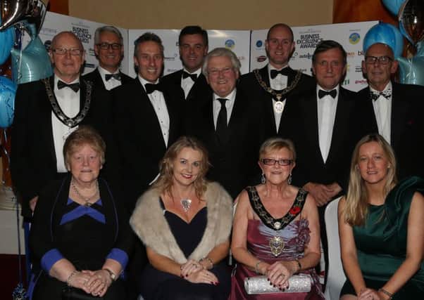 Pictured at last year's Ballymena Chamber of Commerce & Industry annual Business Excellence Awards are Chamber committee members and special guests including the then Mayor of Ballymena Cllr Audrey Wales. Picture by John McIlwaine.