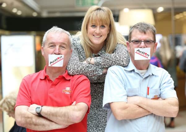 Martin Dunne and Don Redden get ready to take a vow of silence for Action Cancer under the watchful eye of Foyleside Assistant Centre Manager Siobhan McDonald on Saturday 23rd May. Come on down to Foyleside Shopping Centre and show your support for the local men raising money for local cancer services. Find out more at www.actioncancer.org or call 028 7127 7123.

©Brian Thompson Photography