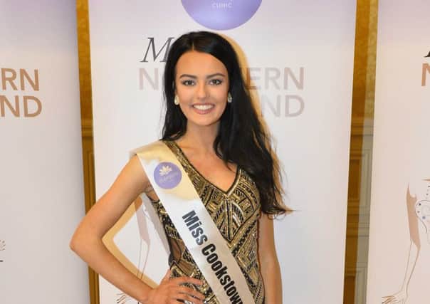 Pictured at the Therapie Miss Northern Ireland heat at Sense, Cookstown is Miss Cookstown, Georgia Taggart. Picture Mark Marlow.