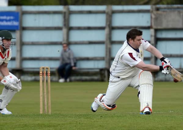 Donemana's Richard Kee pictured in action against Brigade at Beechgrove. INLS17151-120KM