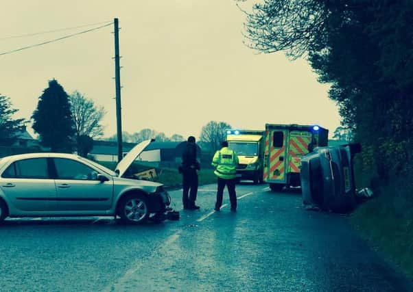 A two vehicle RTC at the junction of Coagh and Flagpole Roads, Cookstown