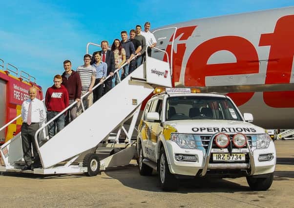 Eight apprentices, including Darren McClelland from Ballymena, have started training at Belfast International Airport as part of a unique new Aviation Operations Apprenticeship programme. (Submitted picture).