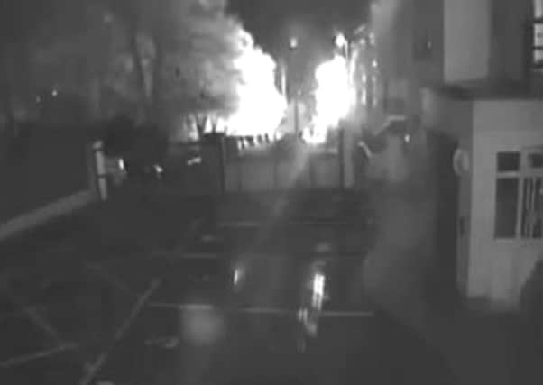 CCTV footage of the explosion at Crawford Square.