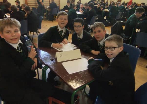 St Paul's pupils at a careers table quiz