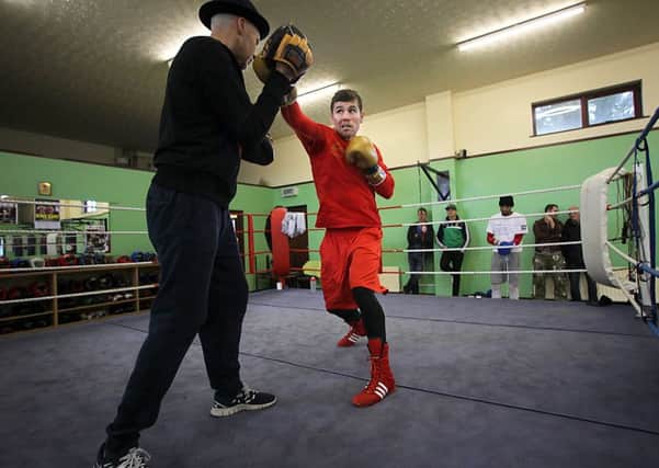 Eamonn 'King Kane' O'Kane working with Paddy Fitzpatrick this week in Dungiven. INLV1915-004KDR