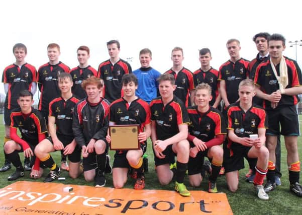 Foyle College U18 football team, which secured the Inspiresport Youth U18 Plate after defeating St Joseph's in the final.